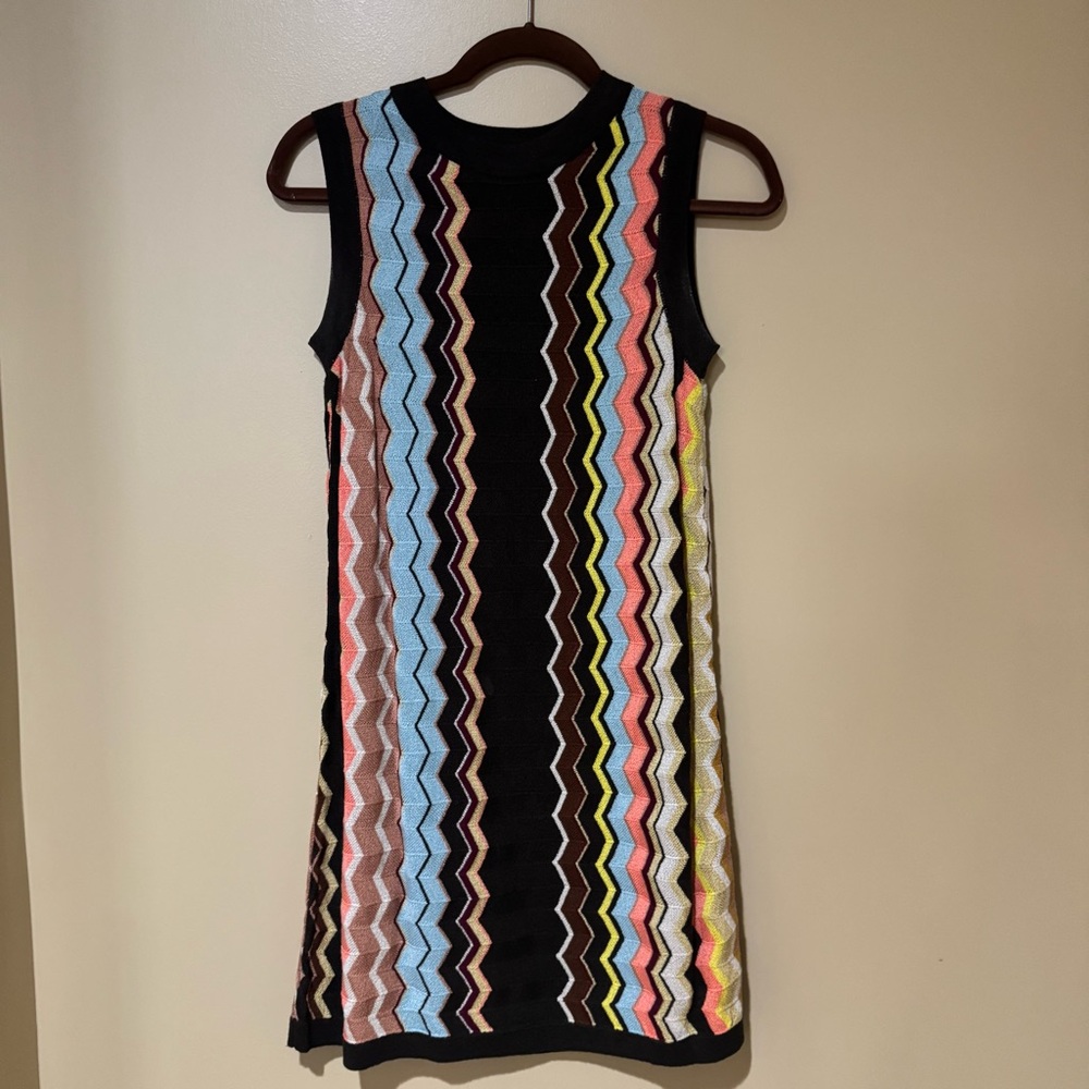 Missoni for Target Black Multicolor Zigzag Knit Mini Dress